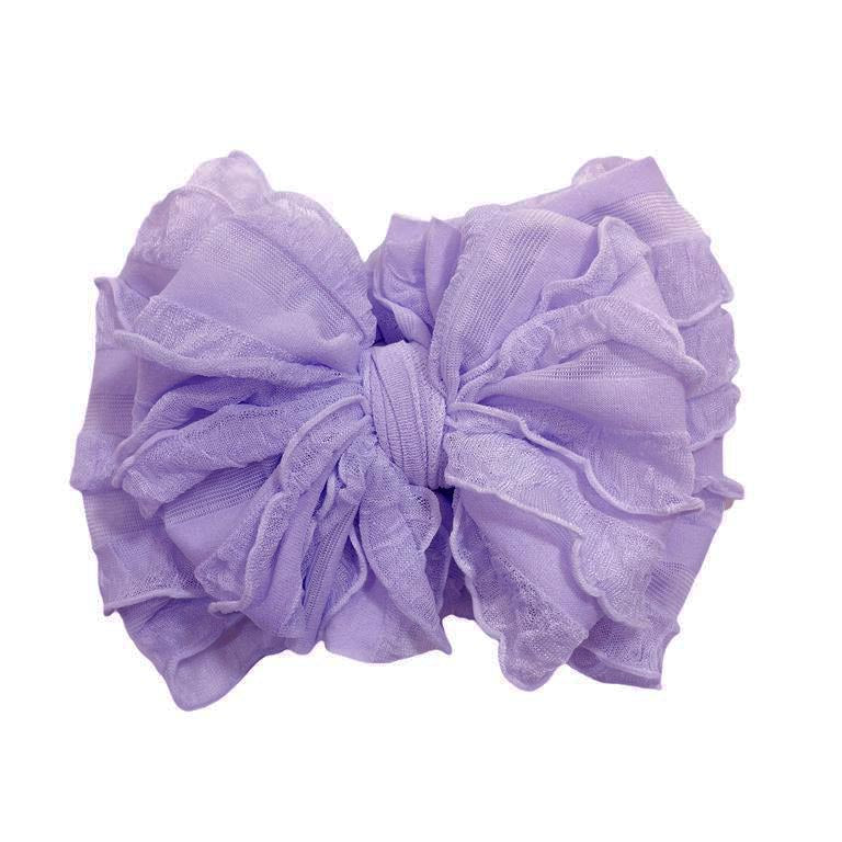 Ruffled Bow Headband | Lavender