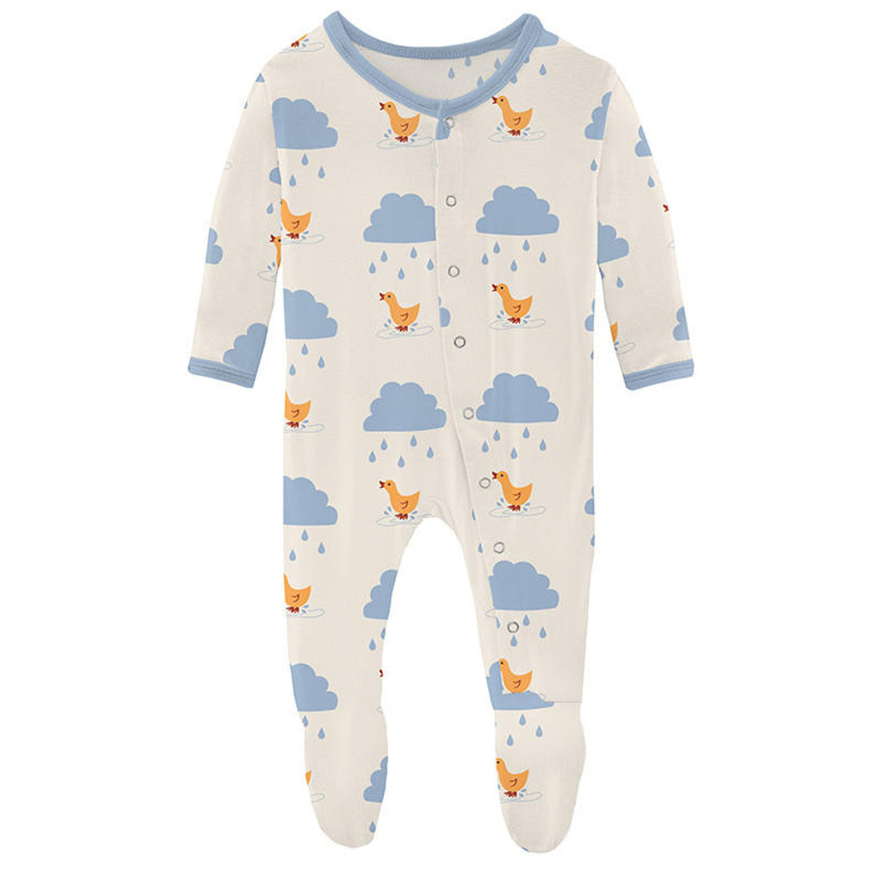 Print Footie | Natural Puddle Duck