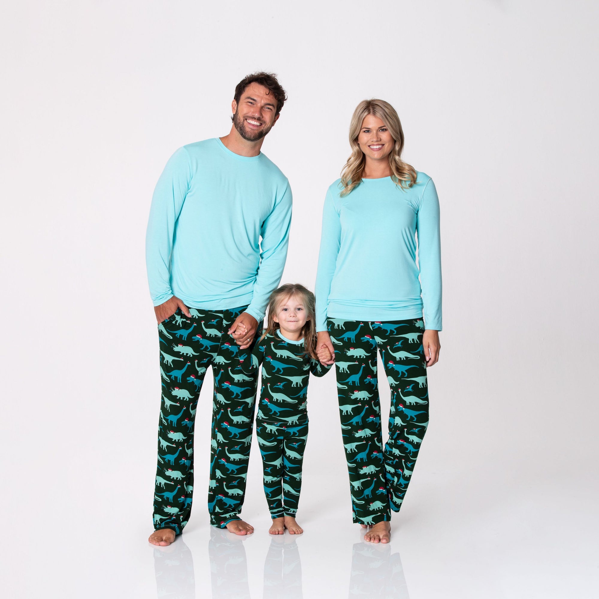 Winter Celebrations Women's Loosey Goosey Sleeve Pajama Set | Santa Dinos