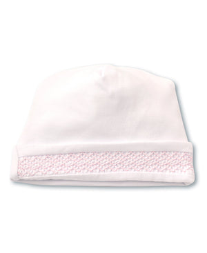 Hand Smocked CLB Charmed Hat | White, Pink