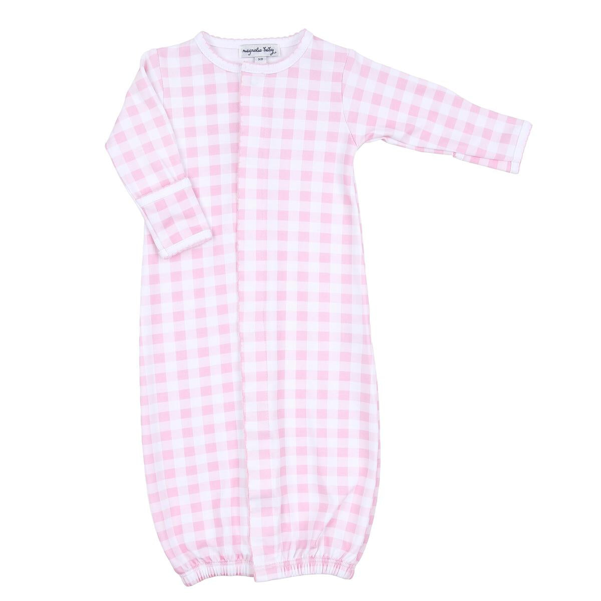 Spring Baby Checks Converter Gown | Pink