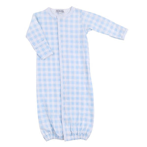 Spring Baby Checks Converter Gown | Blue