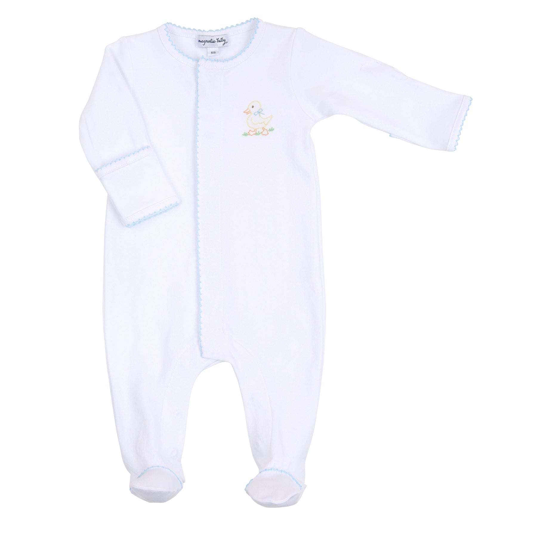 Little Quacker Embroidered Footie | Blue