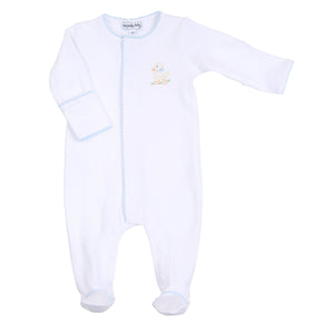 Little Quacker Embroidered Footie | Blue
