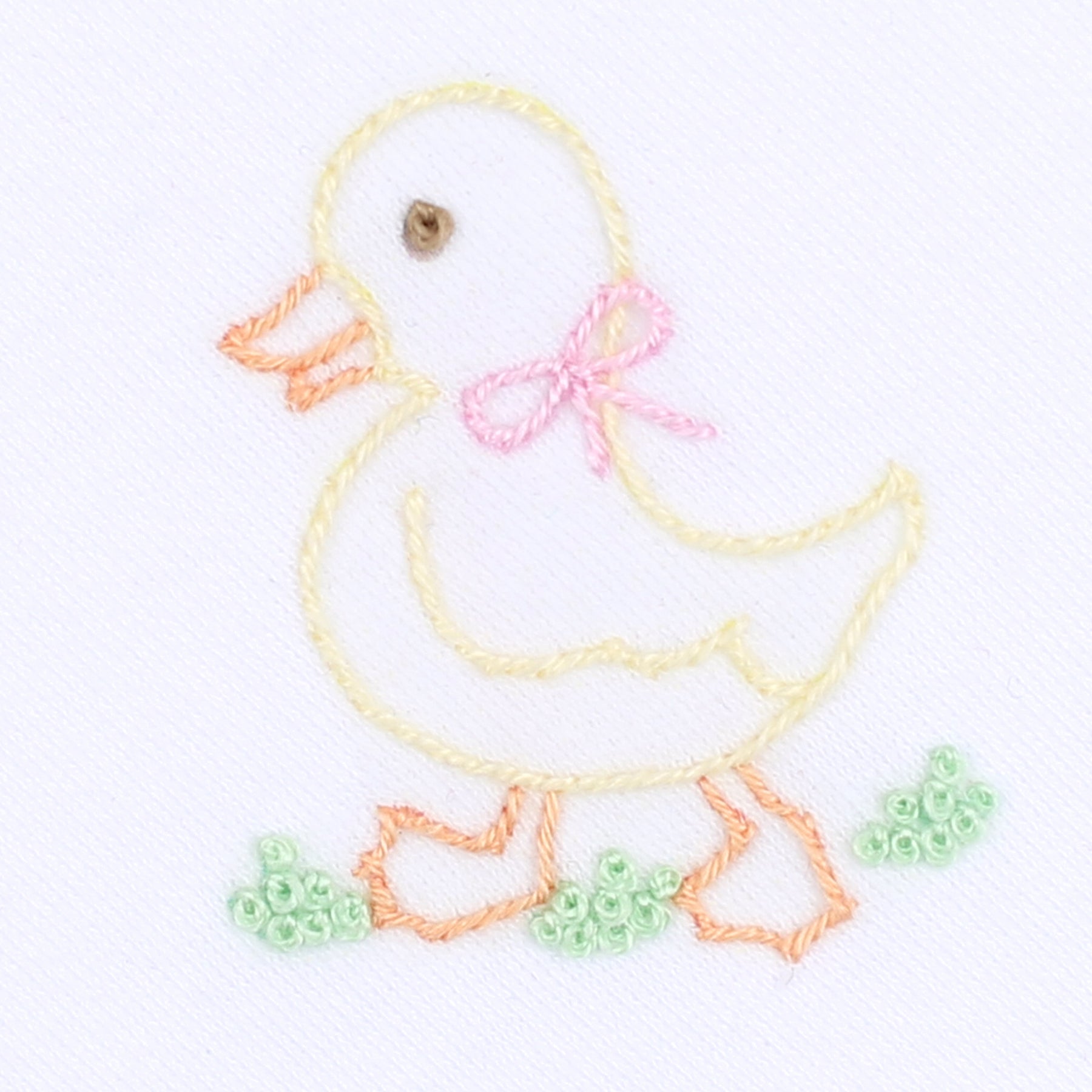 Little Quacker Embroidered Footie | Pink