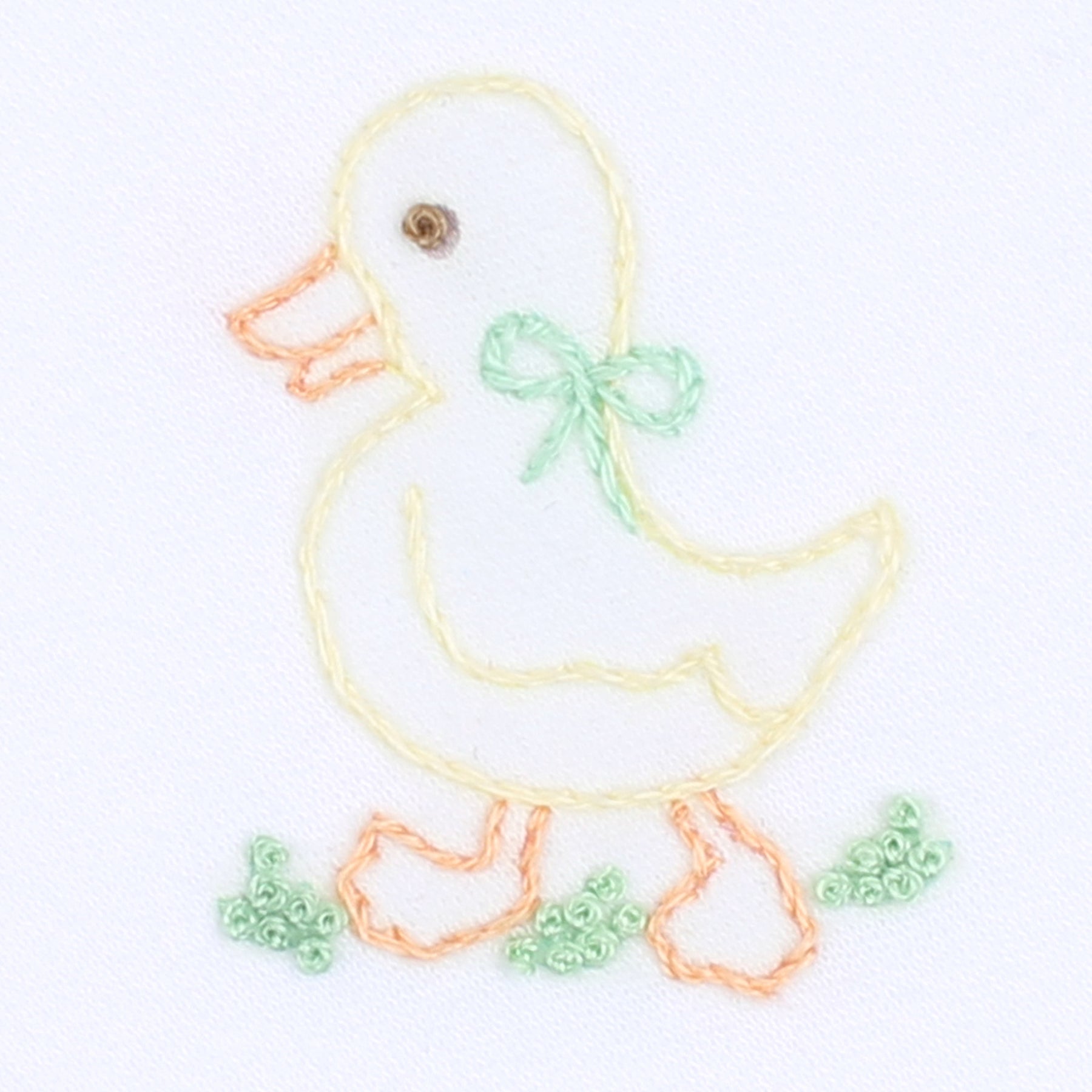 Little Quacker Embroidered Footie | Yellow