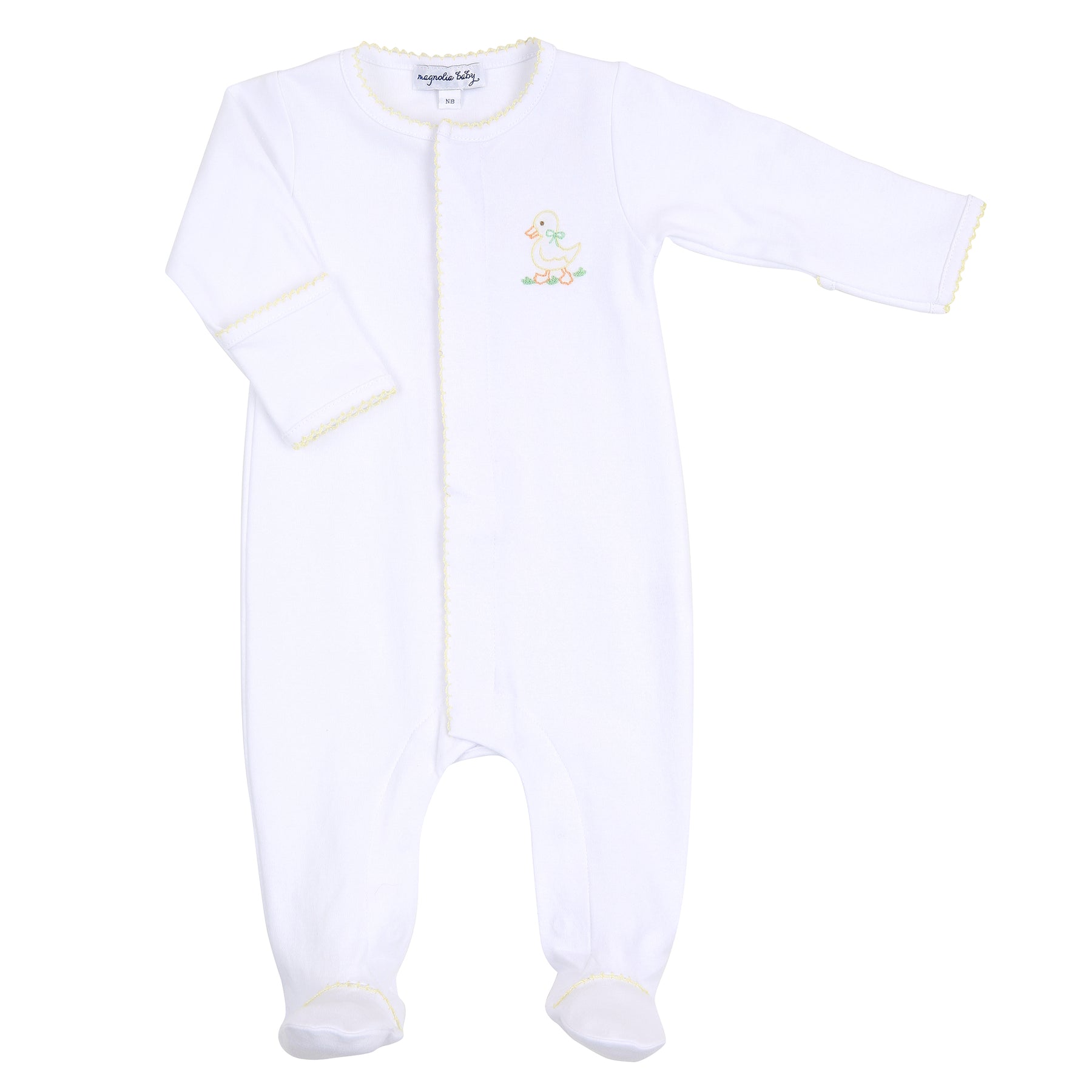 Little Quacker Embroidered Footie | Yellow