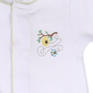 Honey Bee Embroidered Footie