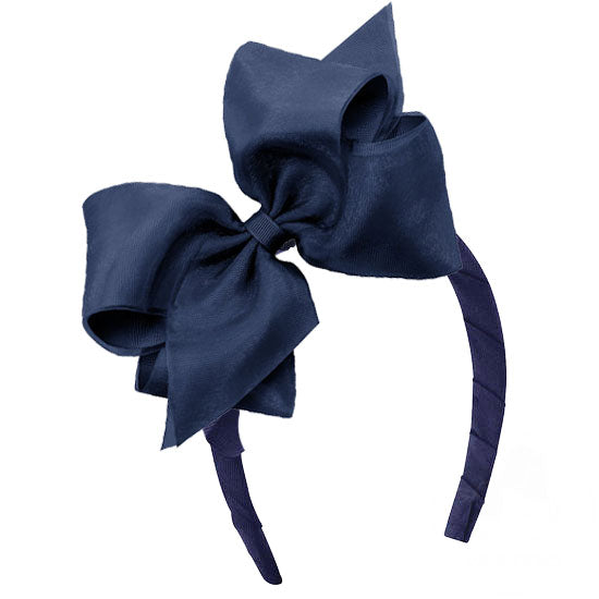 Small King Organza Overlay Bow on Headband
