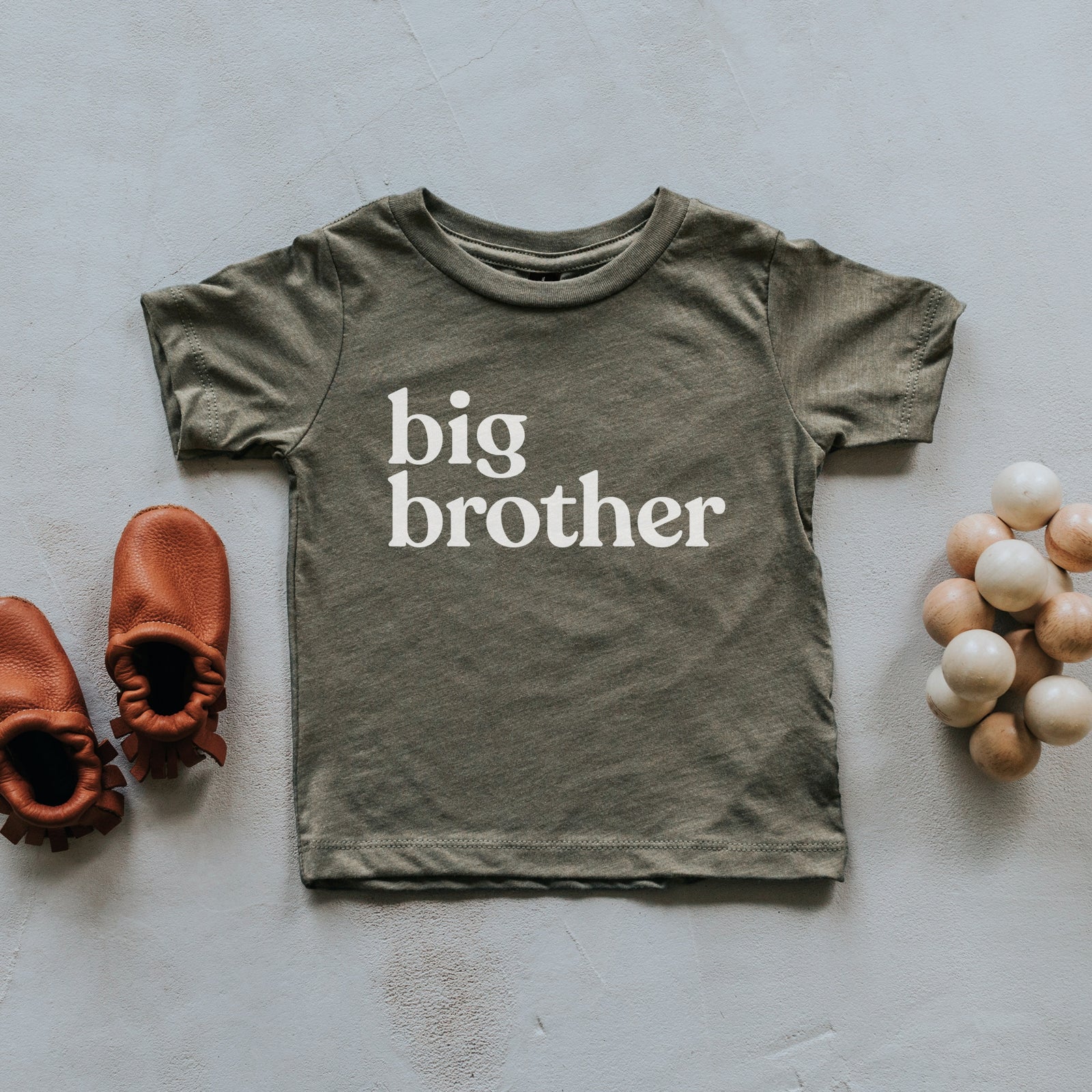 Big Brother Modern Tee | Olive with Cream