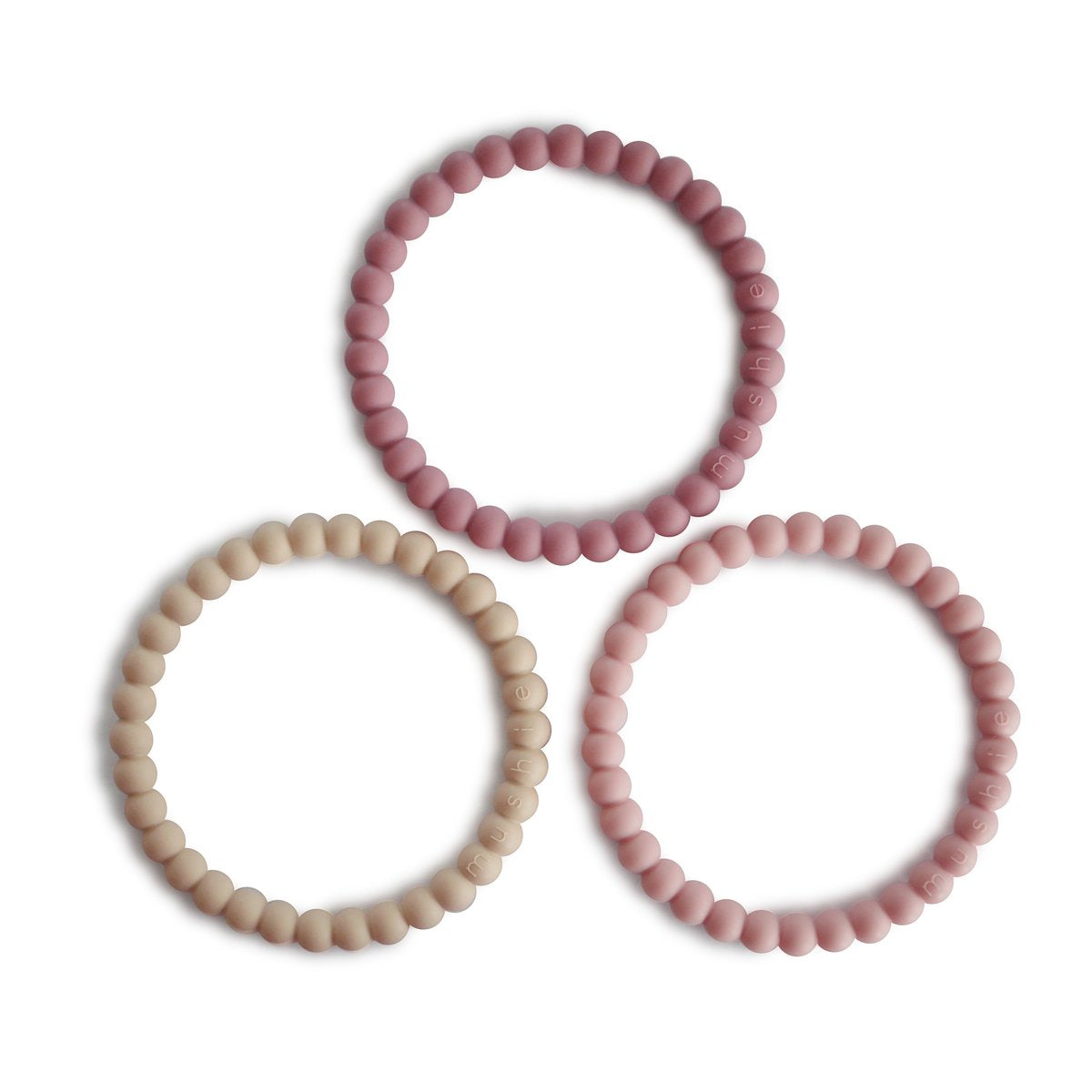 Pearl Teething Bracelets, Set of 3