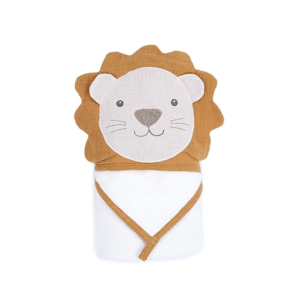 Petit Lion Deluxe Hooded Towel and Washcloth Set