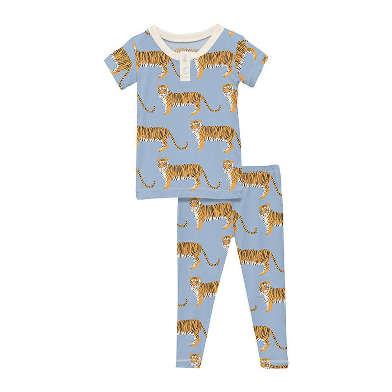 Short Sleeve Henley Pajama Set | Pond Tigers