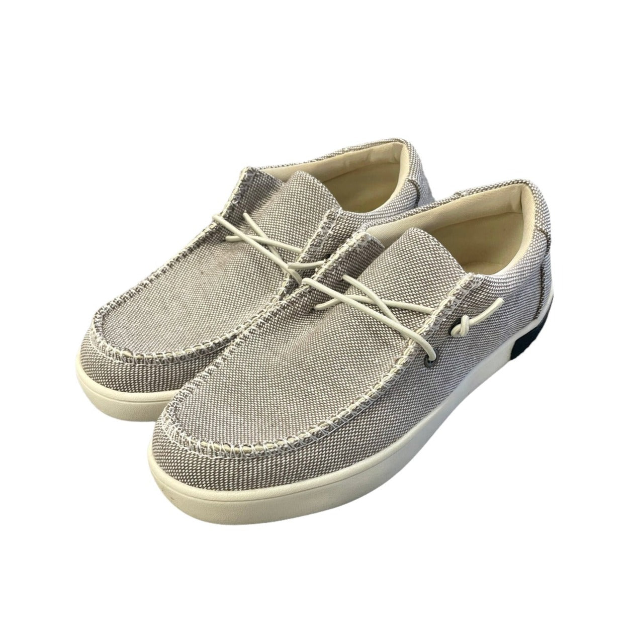Conorr Light Grey Slip On Canvas Boat Shoes