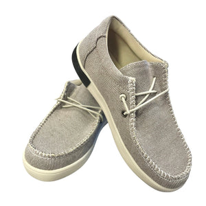 Conorr Light Grey Slip On Canvas Boat Shoes