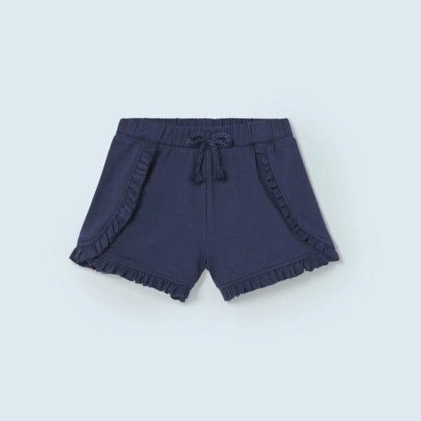 Baby Girls Ruffle Knit Shorts | Navy Blue