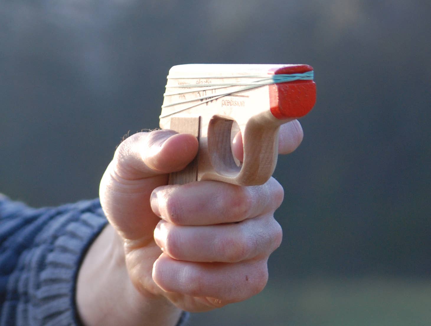 The PPK Wooden Rubber Band Straight Shooter Toy Gun