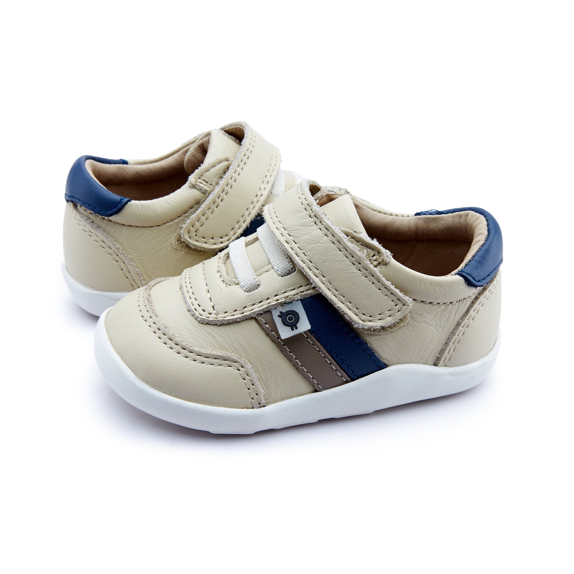 Play Ground 8013 Leather Sneakers | Cream Petrol Taupe