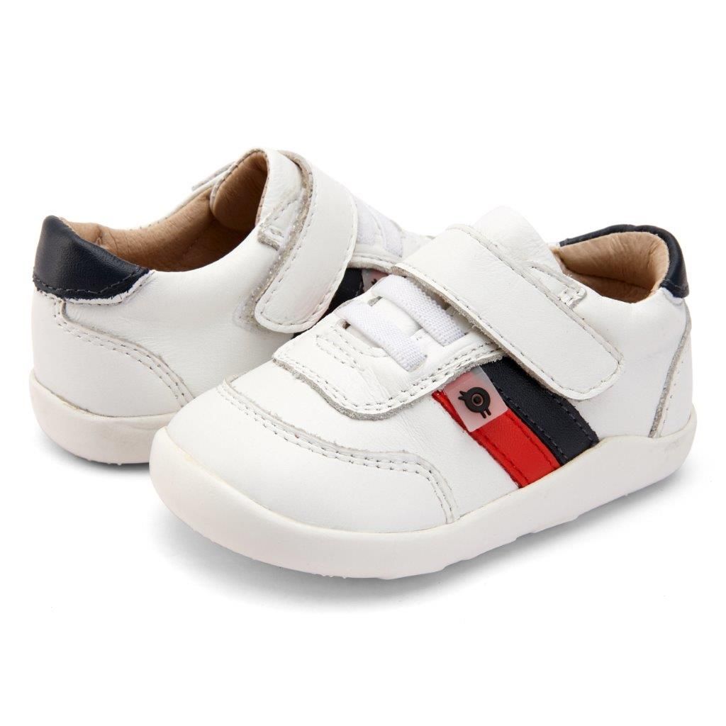 Play Ground 8013 Leather Sneakers | Snow Navy Bright Red